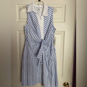 Eliza J blue and white striped dress